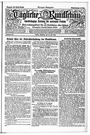 Tägliche Rundschau vom 12.07.1921