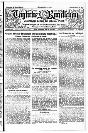 Tägliche Rundschau vom 30.07.1921