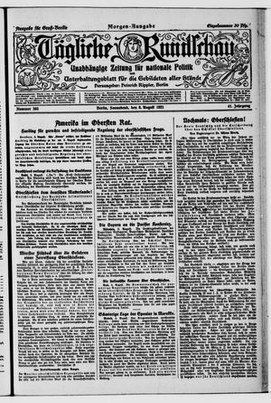 Tägliche Rundschau vom 06.08.1921