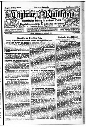 Tägliche Rundschau vom 06.08.1921