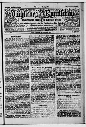 Tägliche Rundschau vom 07.08.1921