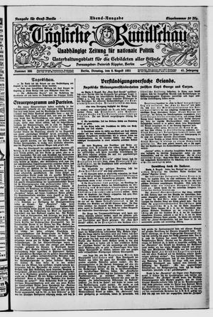 Tägliche Rundschau vom 09.08.1921