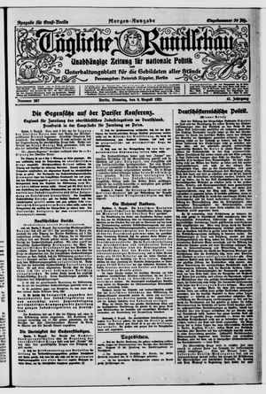 Tägliche Rundschau vom 09.08.1921