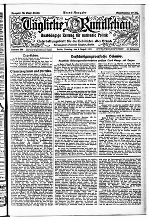 Tägliche Rundschau vom 09.08.1921