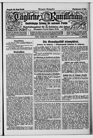 Tägliche Rundschau vom 14.08.1921
