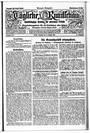 Tägliche Rundschau vom 14.08.1921