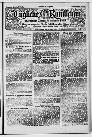 Tägliche Rundschau vom 15.08.1921