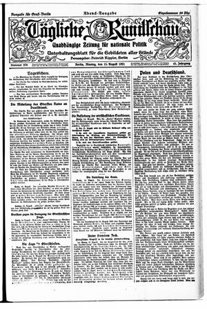 Tägliche Rundschau vom 15.08.1921