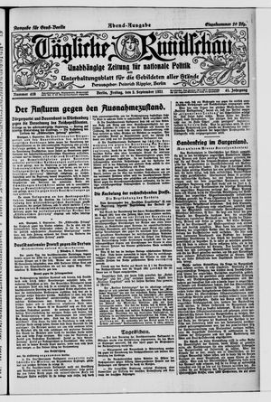 Tägliche Rundschau on Sep 2, 1921