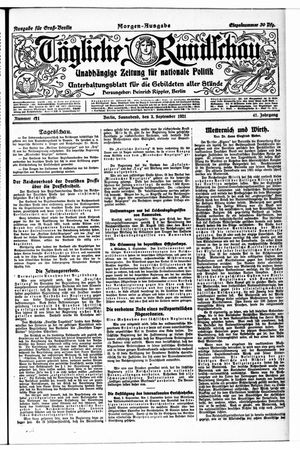 Tägliche Rundschau on Sep 3, 1921