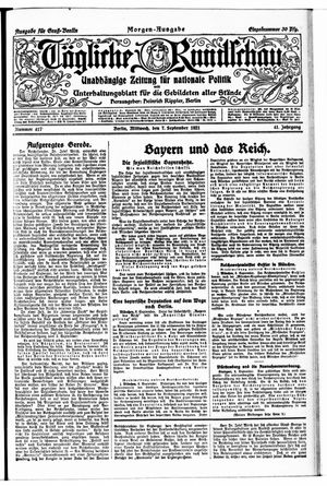 Tägliche Rundschau vom 07.09.1921