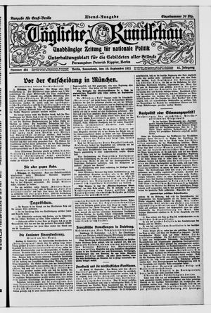 Tägliche Rundschau vom 10.09.1921