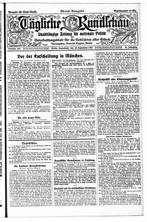 Tägliche Rundschau vom 10.09.1921