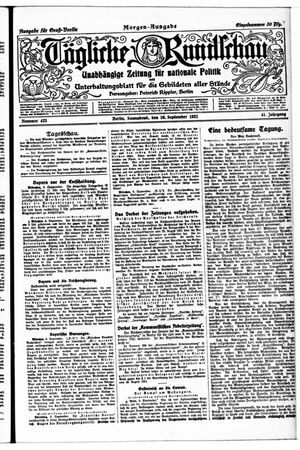 Tägliche Rundschau vom 10.09.1921
