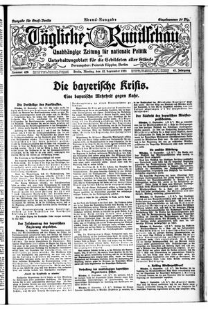 Tägliche Rundschau vom 12.09.1921