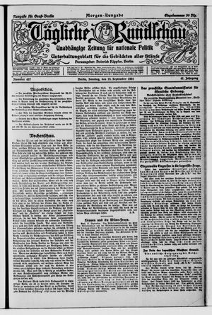 Tägliche Rundschau vom 18.09.1921