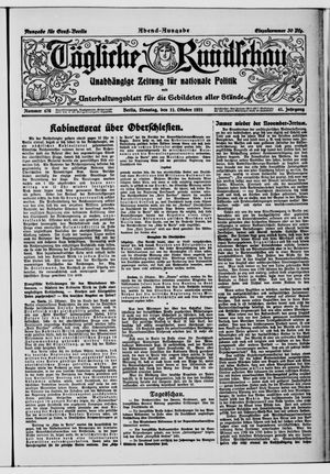 Tägliche Rundschau on Oct 11, 1921