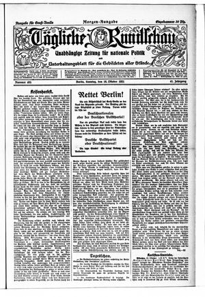 Tägliche Rundschau vom 16.10.1921