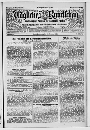 Tägliche Rundschau vom 10.11.1921