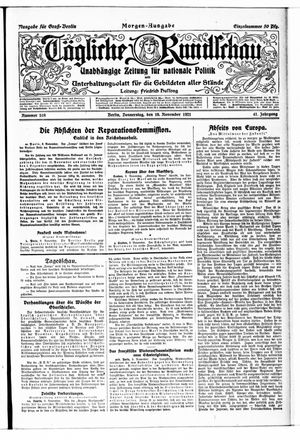 Tägliche Rundschau vom 10.11.1921