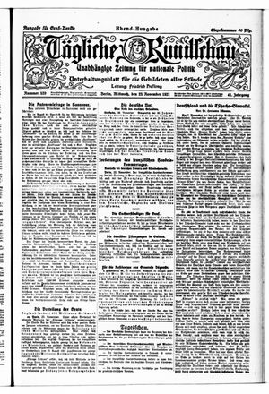 Tägliche Rundschau vom 23.11.1921