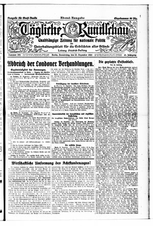 Tägliche Rundschau vom 22.12.1921