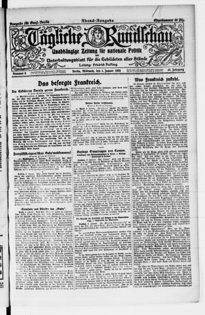 Tägliche Rundschau vom 04.01.1922