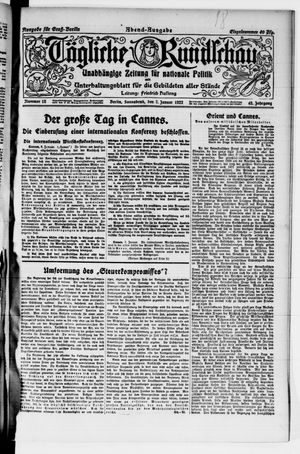 Tägliche Rundschau vom 07.01.1922