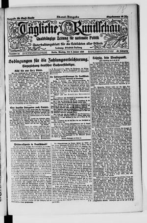 Tägliche Rundschau vom 09.01.1922