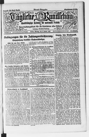 Tägliche Rundschau on Jan 9, 1922