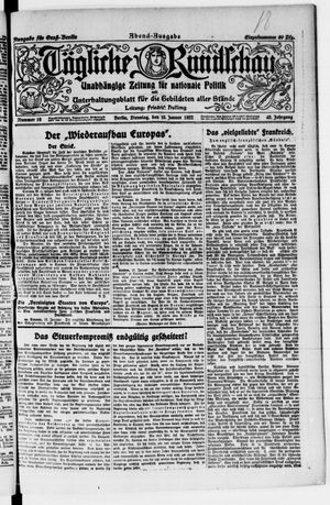 Tägliche Rundschau vom 10.01.1922