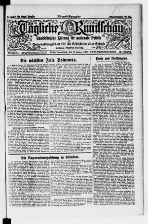 Tägliche Rundschau vom 14.01.1922