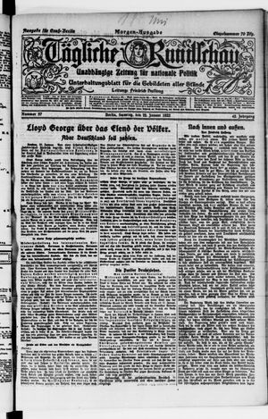 Tägliche Rundschau vom 22.01.1922