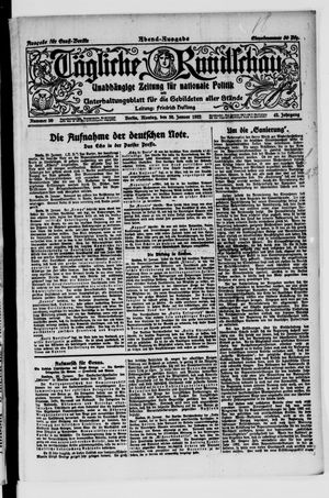 Tägliche Rundschau vom 30.01.1922