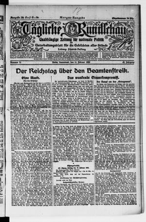 Tägliche Rundschau vom 11.02.1922