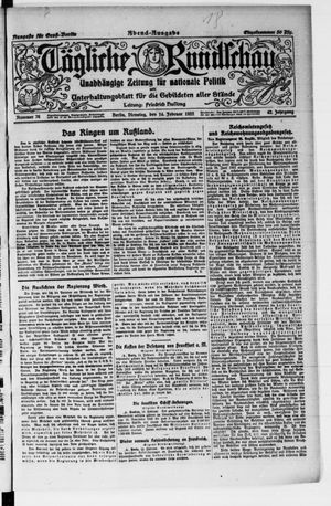 Tägliche Rundschau vom 14.02.1922