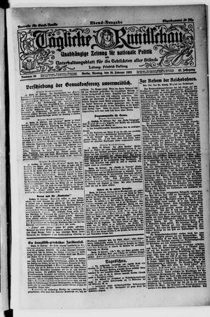 Tägliche Rundschau vom 20.02.1922