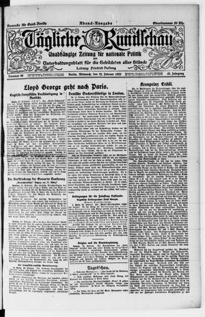 Tägliche Rundschau on Feb 22, 1922