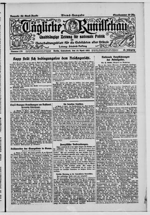 Tägliche Rundschau vom 15.04.1922