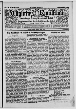 Tägliche Rundschau vom 16.04.1922