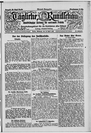 Tägliche Rundschau vom 19.04.1922