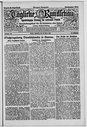 Tägliche Rundschau vom 19.04.1922