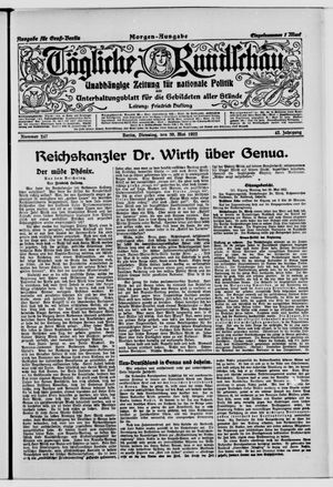 Tägliche Rundschau vom 30.05.1922
