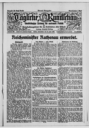 Tägliche Rundschau vom 24.06.1922