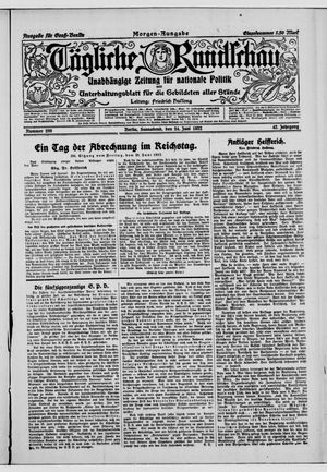 Tägliche Rundschau vom 24.06.1922