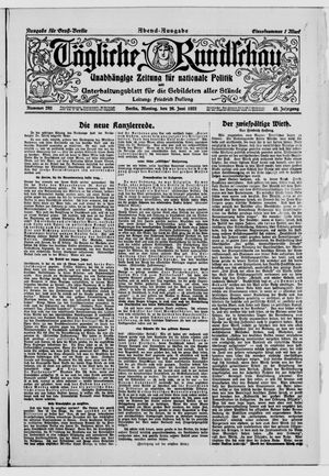 Tägliche Rundschau vom 26.06.1922