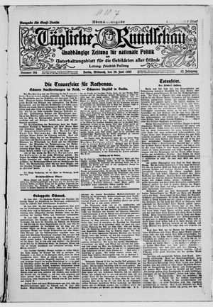 Tägliche Rundschau vom 28.06.1922