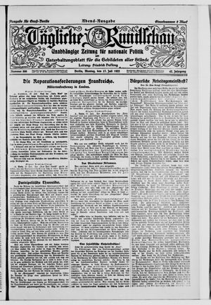 Tägliche Rundschau vom 17.07.1922