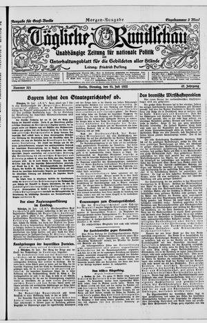 Tägliche Rundschau vom 25.07.1922