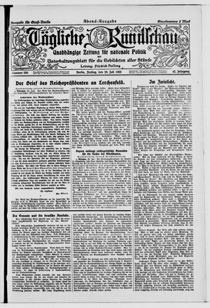 Tägliche Rundschau on Jul 28, 1922